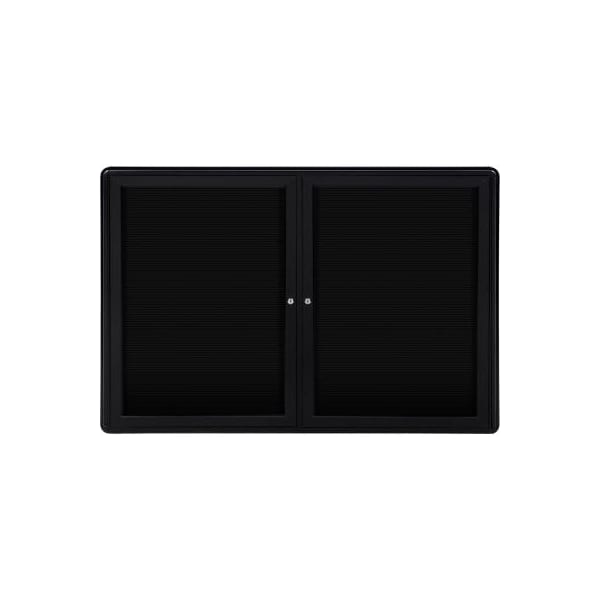 Ghent Ovation Letter Board - Indoor - 2 Door - Black w/Black Frame - 47"W x 34"H OVK2-BBK - main